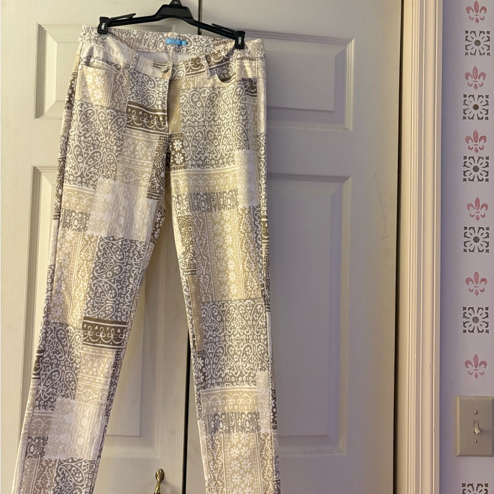 J. McLaughlin Women's Patterned Jeans - Cream and Brown